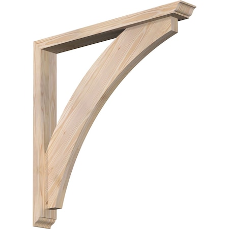 Ekena Millwork Thorton Traditional Smooth Bracket w/ Offset Brace, Douglas Fir, 3 1/2"W x 28"D x 28"H BKT0402X28X28THR01SDF